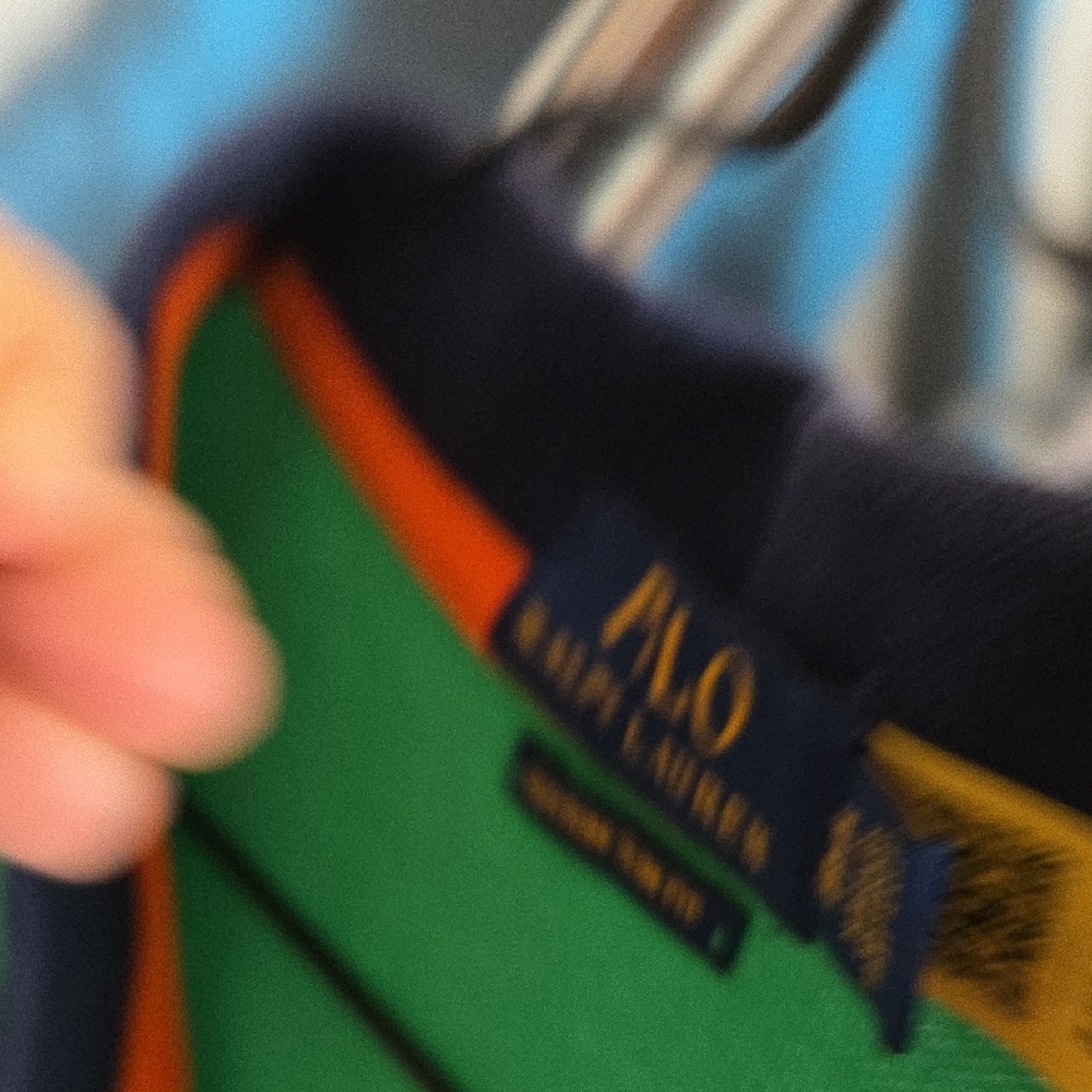 Ralph Lauren Green and Orange Polo Shirt - Picture 5 of 9